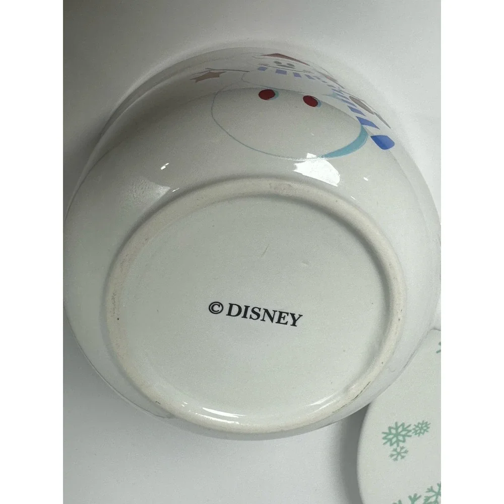 Disney Plate Mug Mickey Mouse Snowman Snowflakes Santa‎ ornament Christmas set